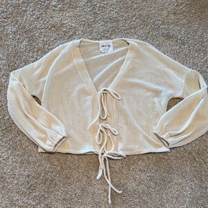 Sadie & Sage Cream V-Neck Sweater